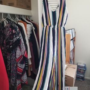 F21 OX striped jumpsuit NWT